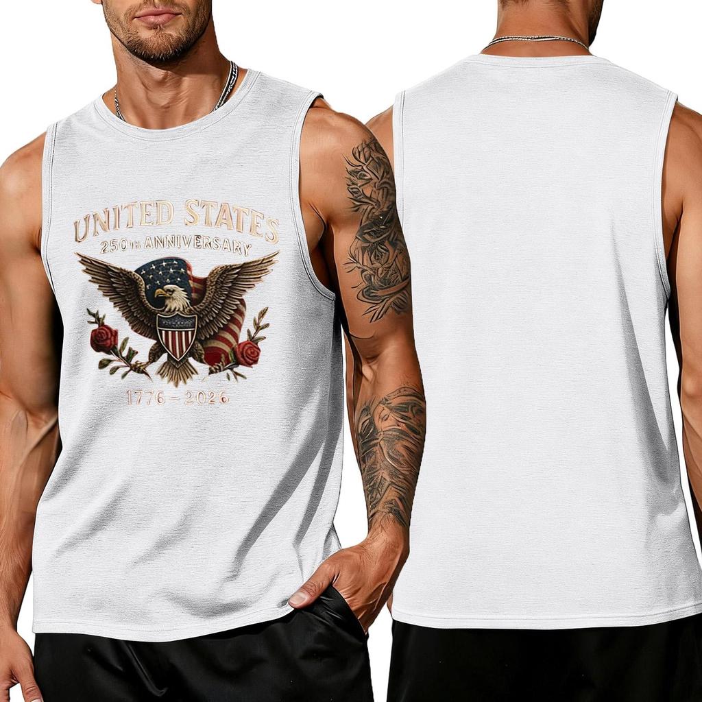 Men's loose and casual print sleeveless shirt