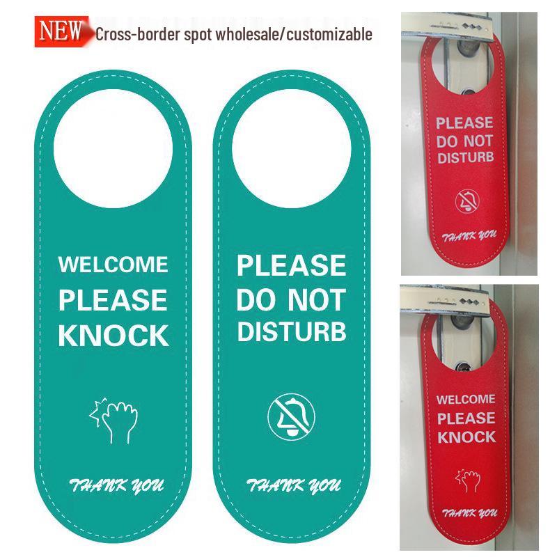 Leather 'Do Not Disturb' Door Hanger for Office