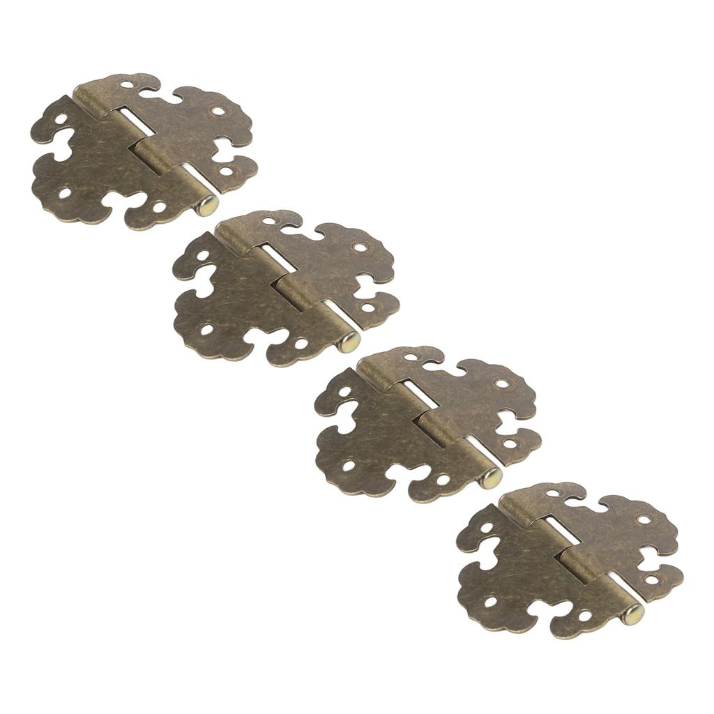 4 pcs Antique Decorative Hinges for Wooden Door Cabinets Rustic Design