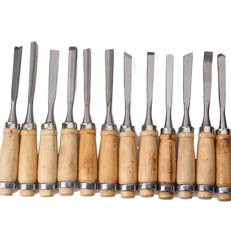 Handmade Woodworking Carving Knife & Chisel Set - 12 Pieces