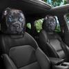 Blue-Eyed Cute Dog Print Car Headrest Covers, Car Interior Decoration, Easy To Install and Remove, Machine Washable, Suit