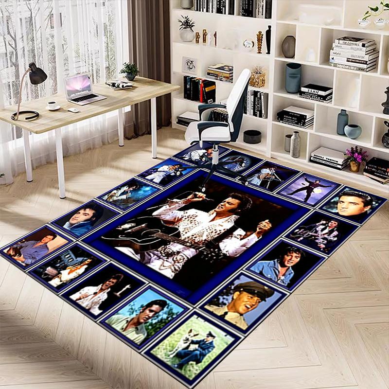 Elvis Presley Tribute Carpet For Playroom Bedroom Living Room Sofa Home Decorkids Game Area Rug Nonslip Floor Mat
