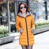 Premium Women Winter Jacket Solid Color Down Coat With Hooded Slim Long Design