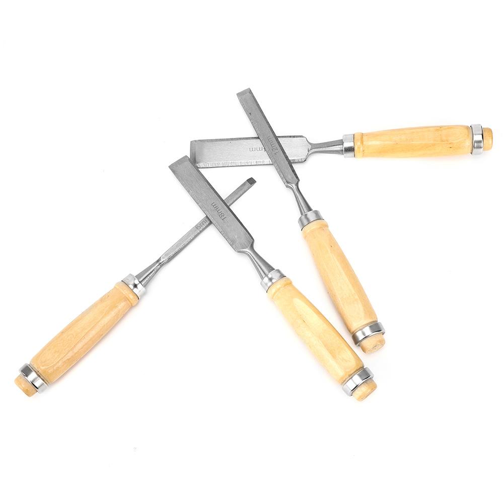 4 buc. Set de scule de sculptură în lemn, daltă, mâner din lemn, scule de gravură