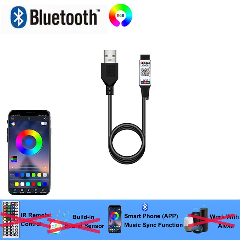 

Bluetooth Rgb Контроллер Подсветки 5В 4 Контакта RGB Led Контроллер USB RGB Led Контроллер Подсветки Управление через Смарт-Приложение Изменение Цвета USB 5V