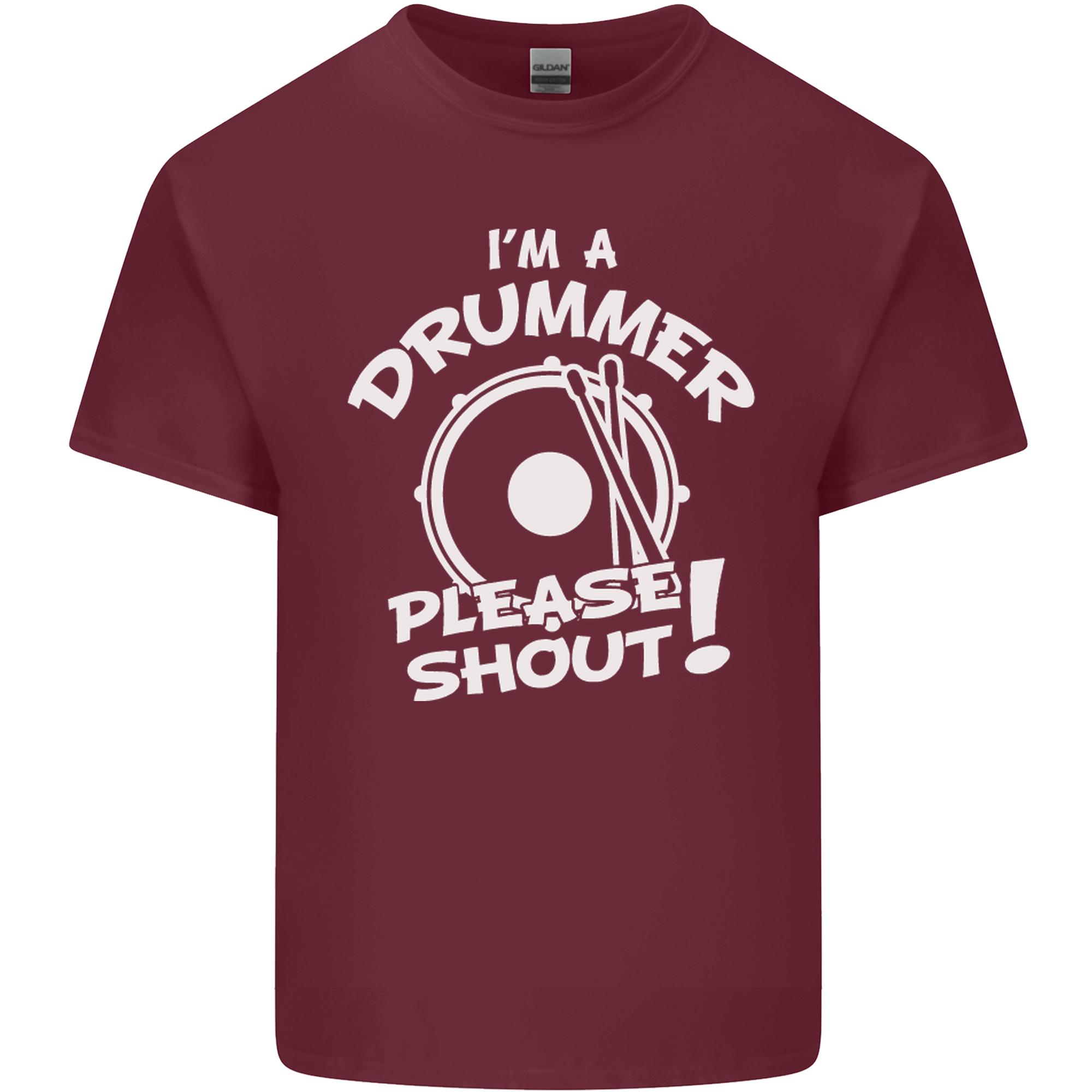 Drumming Im a Drummer Please Shout Funny Unisexs Light Cotton TShirt S
