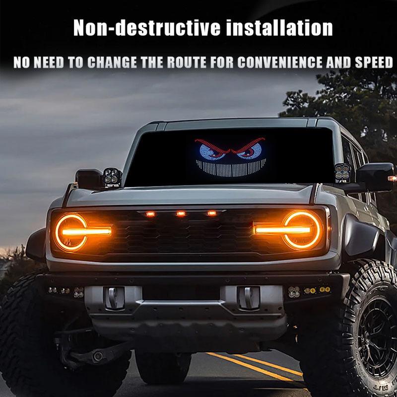 Car Back Window Expression Lights LED Strips Light Panel Car Windshield Display Devil's Eye Decorative Lamps USB Plug Lighting