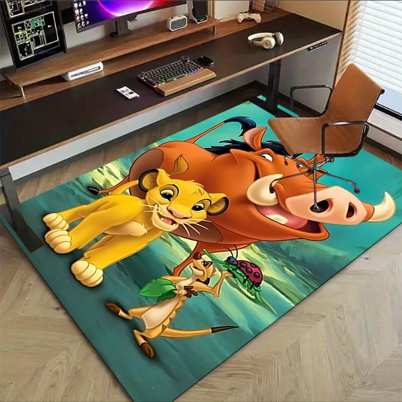 1pc Lion Adventure Carpet for Playroom Bedroom Living Room Sofa Home Decor,kids Game Area Rug Non-slip Floor Mat Y72957