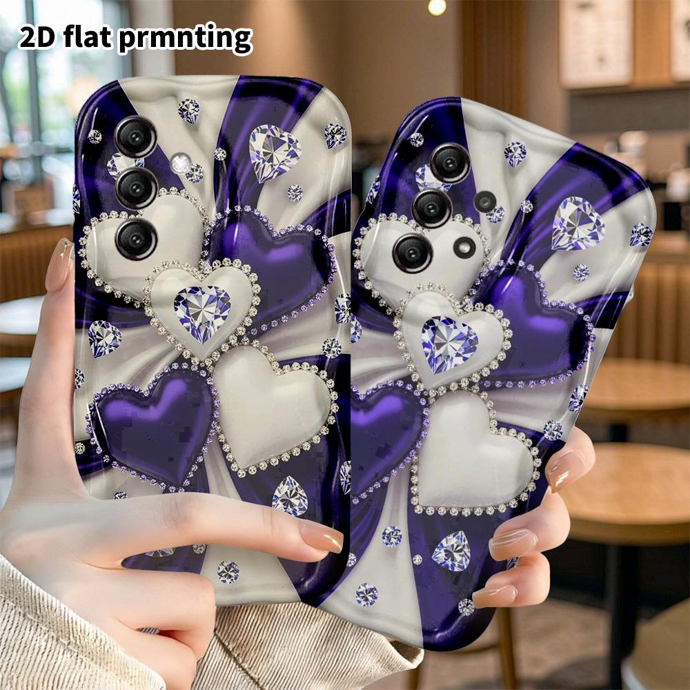 Phone case: 2D flat, compatible with Samsung Galaxy A34 A35 M05 M06 S20 S22 S21 FE Plus 5G cases, multiple hearts, perfect holiday gift for Christmas