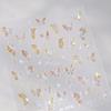 Gradient White Pink Butterfly Flower Shiny Stars Chic Spring Petal 5D Soft Adhesive Nail Art Stickers Decorations Manicure Decal