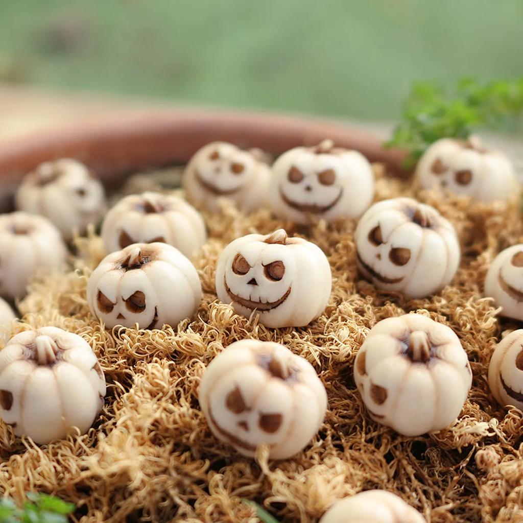Halloween Pumpkin Decorations 20 Pcs Resin - Reusable Creepy Mini Realistic Pumpkins Creative and Interesting Garden Ornaments
