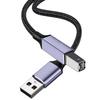USB 2.0 to Standard B Type Printer Scanner Hard Disk Cable for Printers Scanners and MIDI Controllers