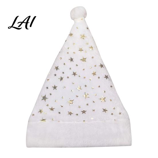 Soft Polyester Christmas Cap Snowflake Sequin Adults Plush for Santa Hat with Faux Holiday Celebration
