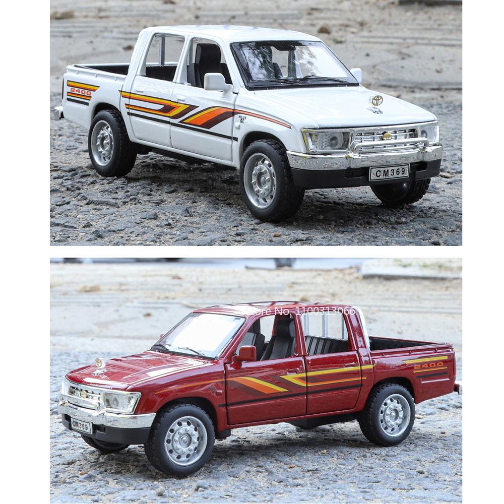 1:32 Hilux TUNDRA Alloy Diecast Toys Cars Models Wheel Pull Back Miniature Car with Light Sound Vehicles for Boys Birthday Gifts