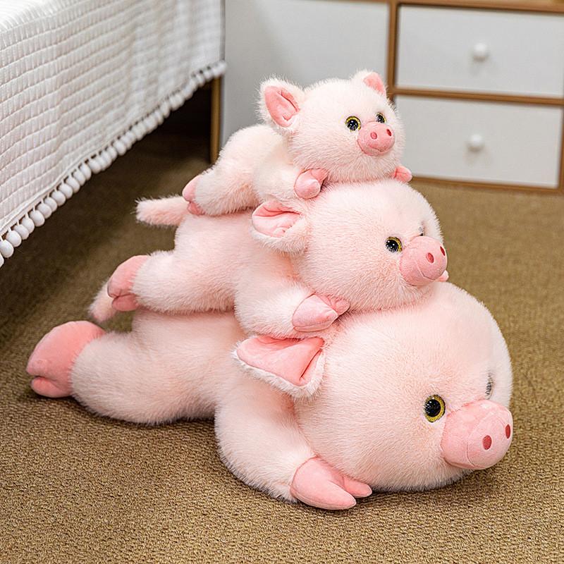 Cute Pig Animal Plushie With Short Hair For Kids Play And Decor