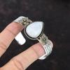 Rainbow Moonstone Bangle 925 Sterling Silver Adjustable Cuff Bracelet 18K Gold Plated Original Gemstone Bangle Handmade Jewelry Gift For Her