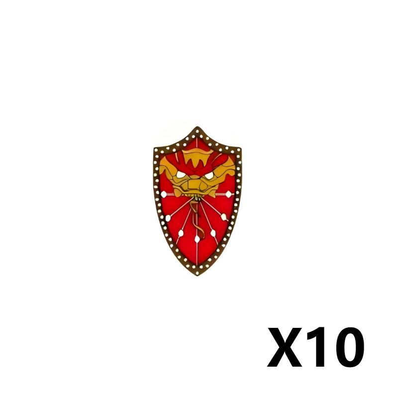 Middle Ages Empire Flag Pole Building Blocks Military Castle Lion Teutonic Knight Soldier Figures Roman Warrior Sheild Brick Toy