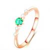 D048 Stylish Diamond-Inlaid Metal Ring - Small Fresh Copper Design for Women