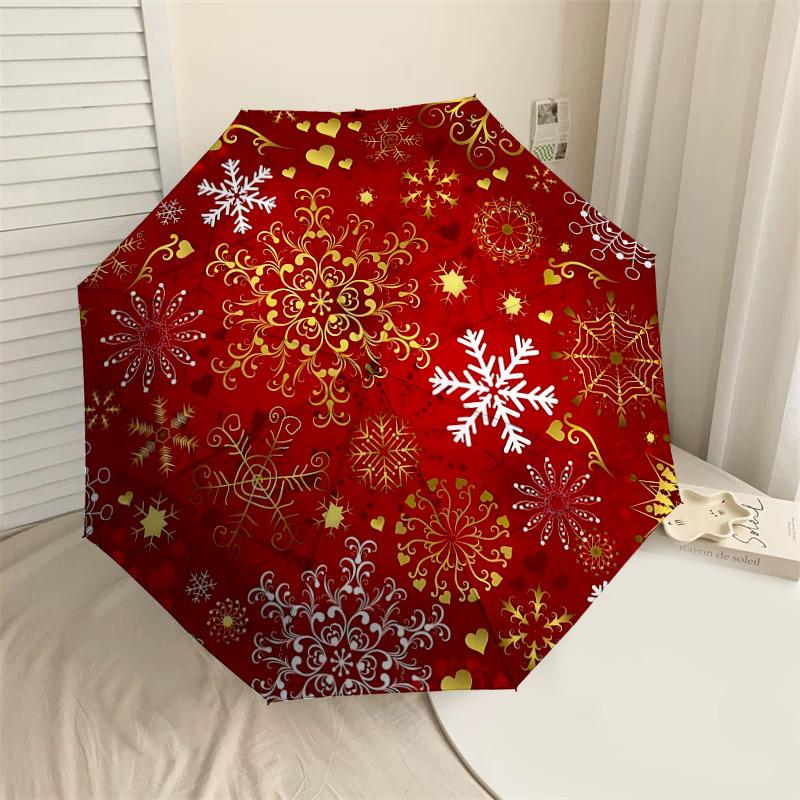 

1PC Snowflake Hearts Umbrella-8-Rib Reinforced, Automatic Open, Lightweight & Durable, Cute Fashion Accessory for Outdoor-F2650