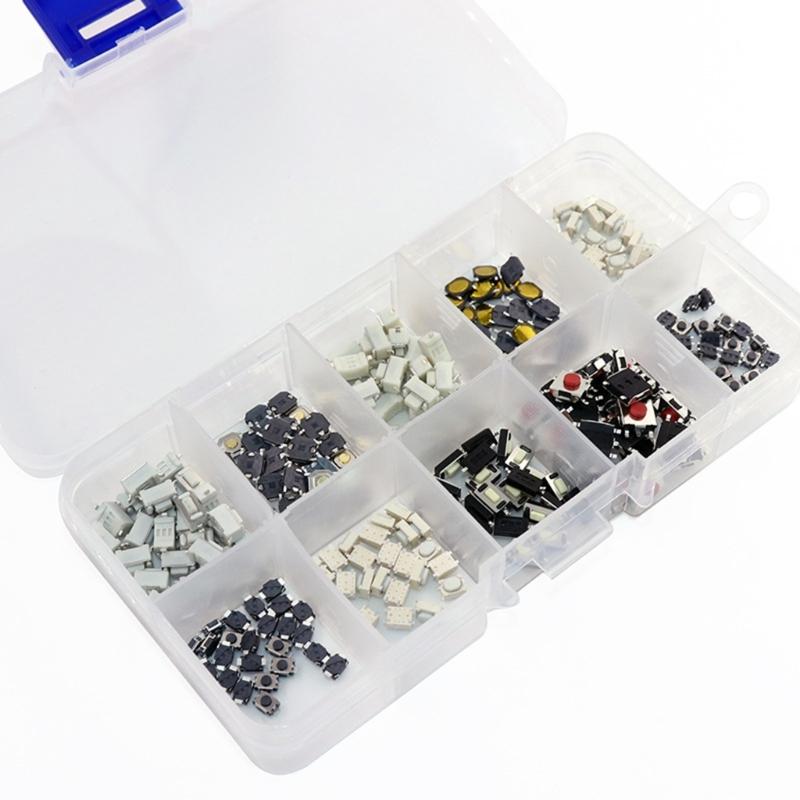 250Pcs 10 Types Tactile Push Button Switches Car Keys Remote Control Keys Button Touch Microswitch Easy To Use