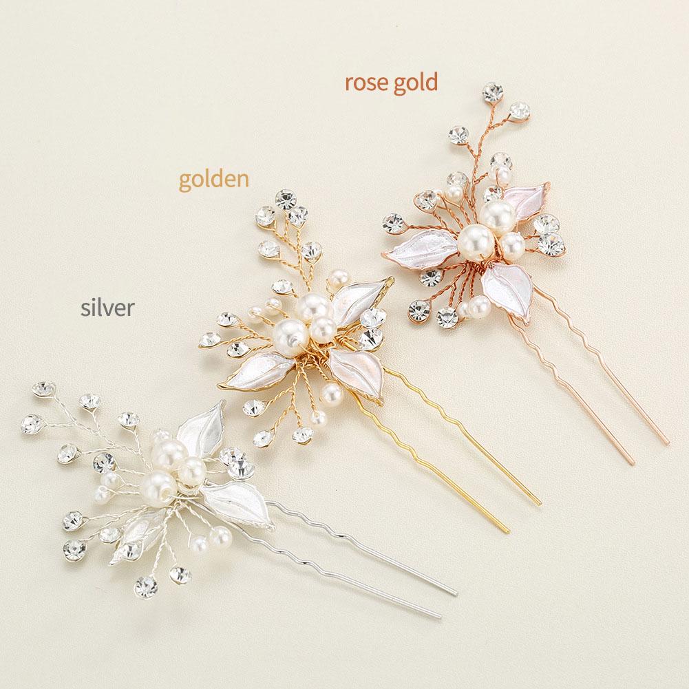 Bridal Jewelry Elegant Pearl Rhinestone Decoration Women Stylish Headband Hairpin