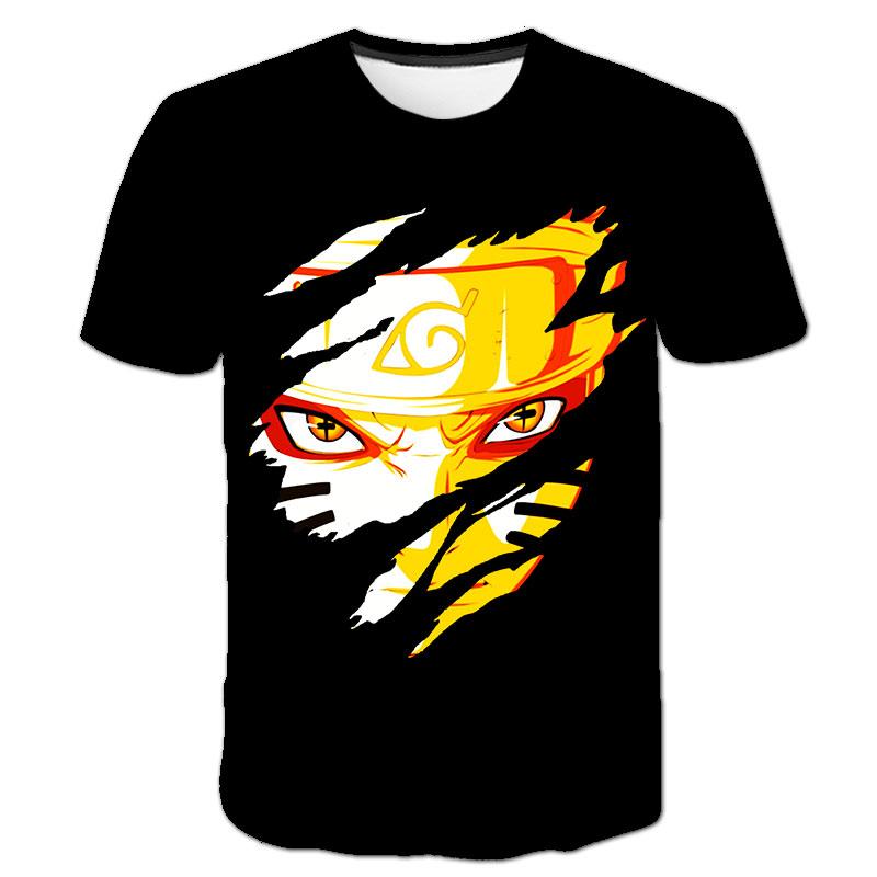 Summer Naruto T-shirt Children's Street Wear Round Neck Short Sleeve 3D Top Funny Cartoon Men Kakashi