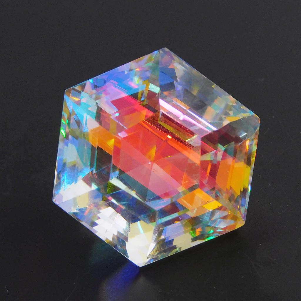 Lab-Created Rainbow Topaz Loose Gemstone 65.40 ct Mystic Fancy Cut for Jewelry Making and Crafts