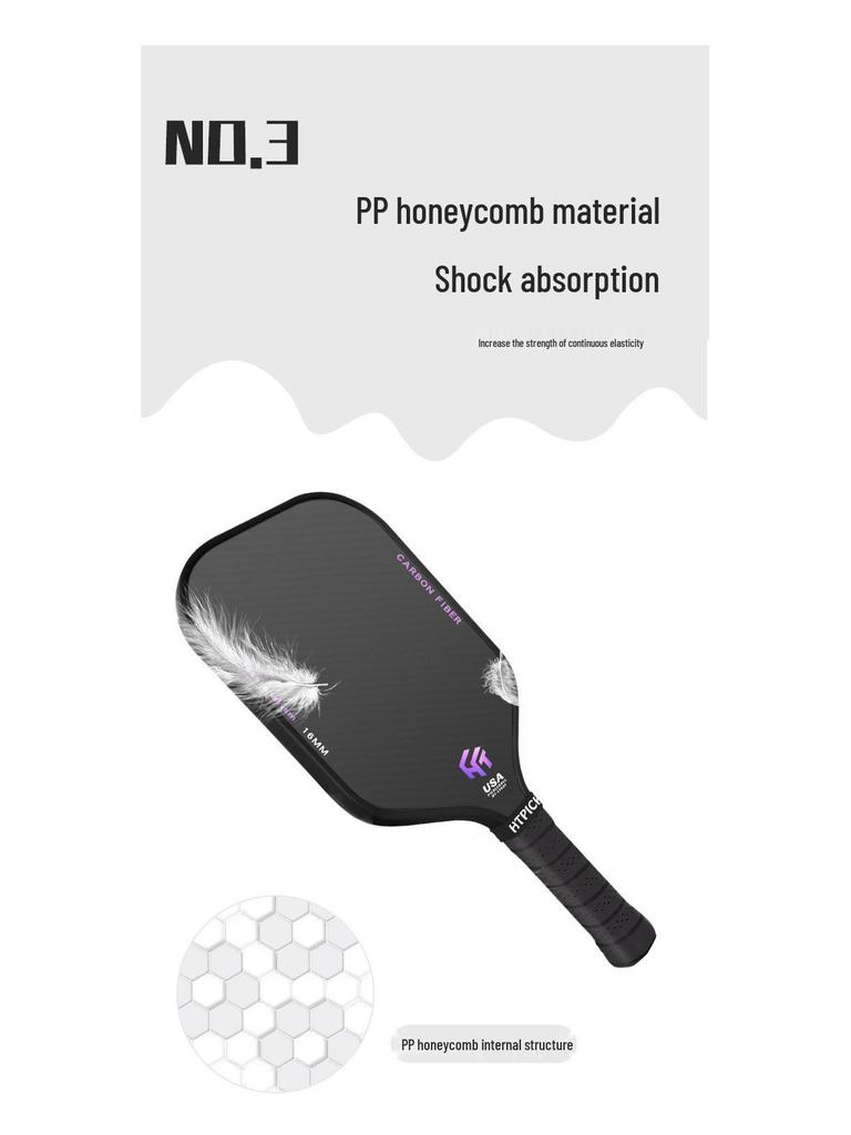 HTPICK Carbon Fiber Frosted Pickleball Racket - Professional Competition Level T700 for Outdoor Sports