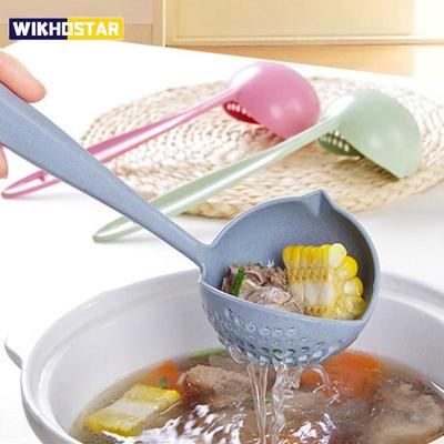 2 In 1 Lange Griff Suppe Löffel Küche Sieb Kochen Sieb Küche Scoop Kunststoff Geschirr Sieb Küche Gadgets