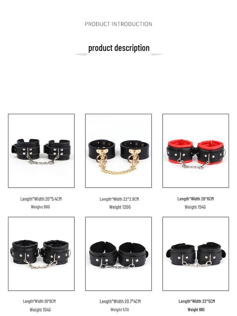 Women's Suction Cup Handcuffs & Foot Cuffs Set for Flirting and Restraint Play
