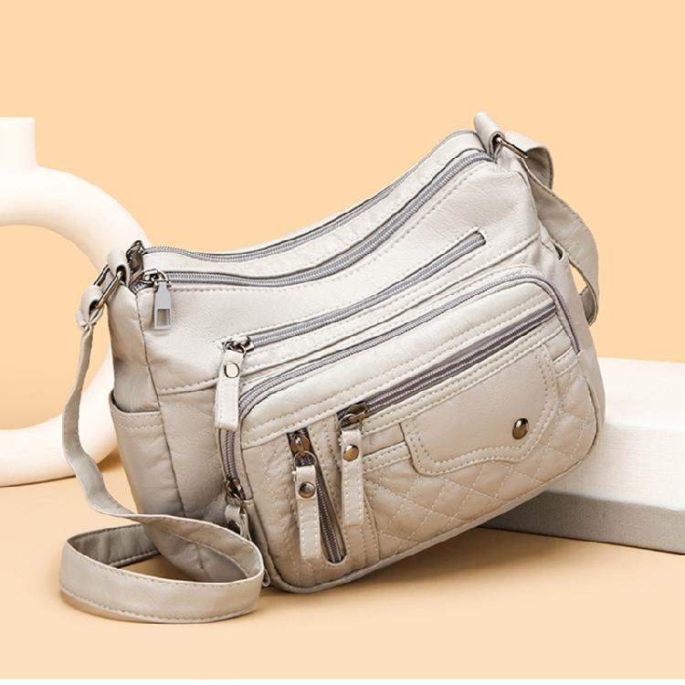Leather Bag for Women Large Capacity Trendy Shoulder Bag Solid Color Bag