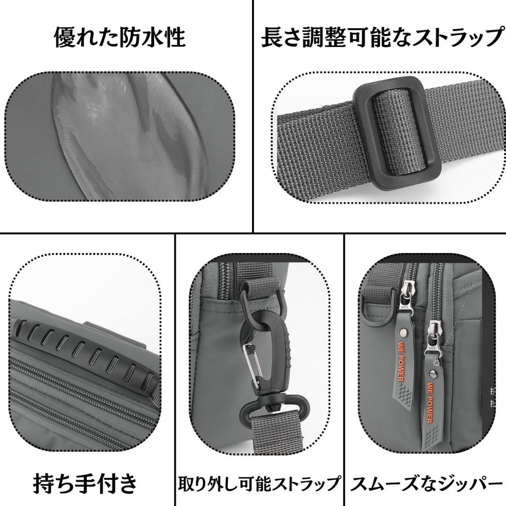 Calomonte Waterproof Horizontal Body Shoulder Waist or Carry on the Shoulder 3-Way Bag, Compact, Lightweight, Multifunctional, Crossbody, Handle, Bag,