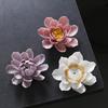 New Chinese-Style Ceramic Lotus Fragrance Insert Ornament, Household Offering Incense Base, Incense Tray, Aromatherapy Ceramic Plate