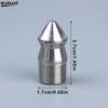 1/2/3PCS Silver Rear Hole Cleaning Nozzle, Pressure Washer, Drain Sewer, Pipe Spray Nozzle, Rotary Clearning Nozzle, 3/8 "