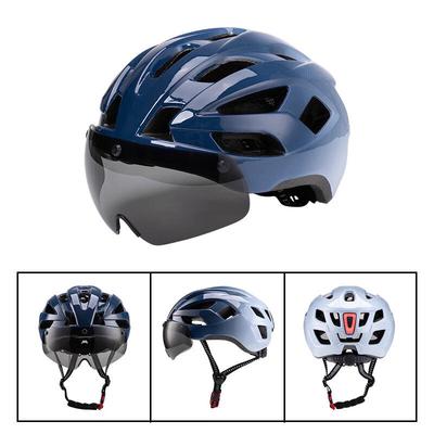 Rennradhelm mit Visier & Rücklicht