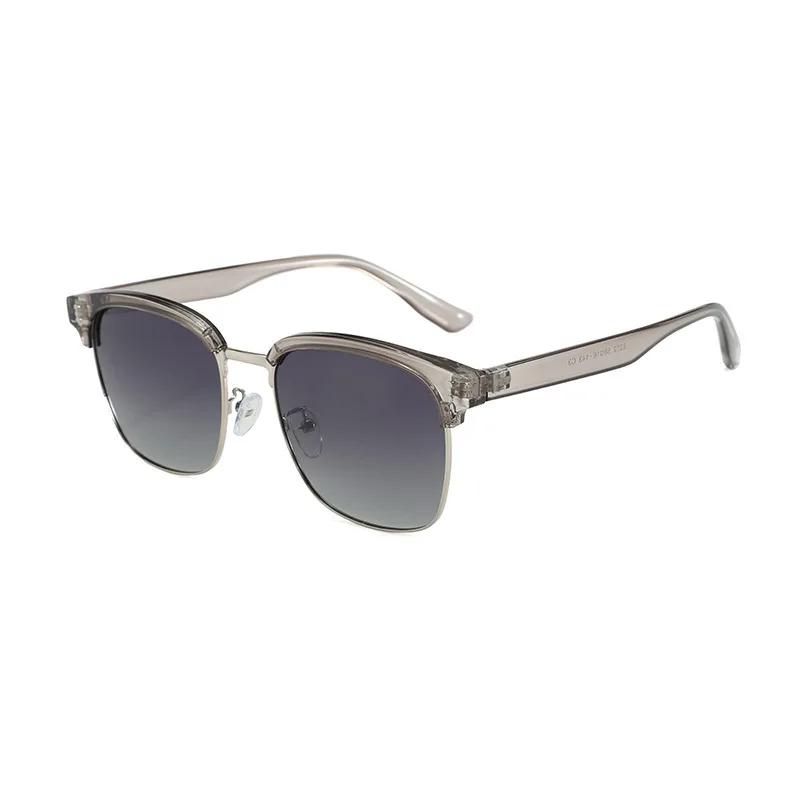 New Sunglasses For Men Classic Half Frame Polarized Lenses Sun Glasses Luxury Brand Designer Square Shades Vintage Glasses