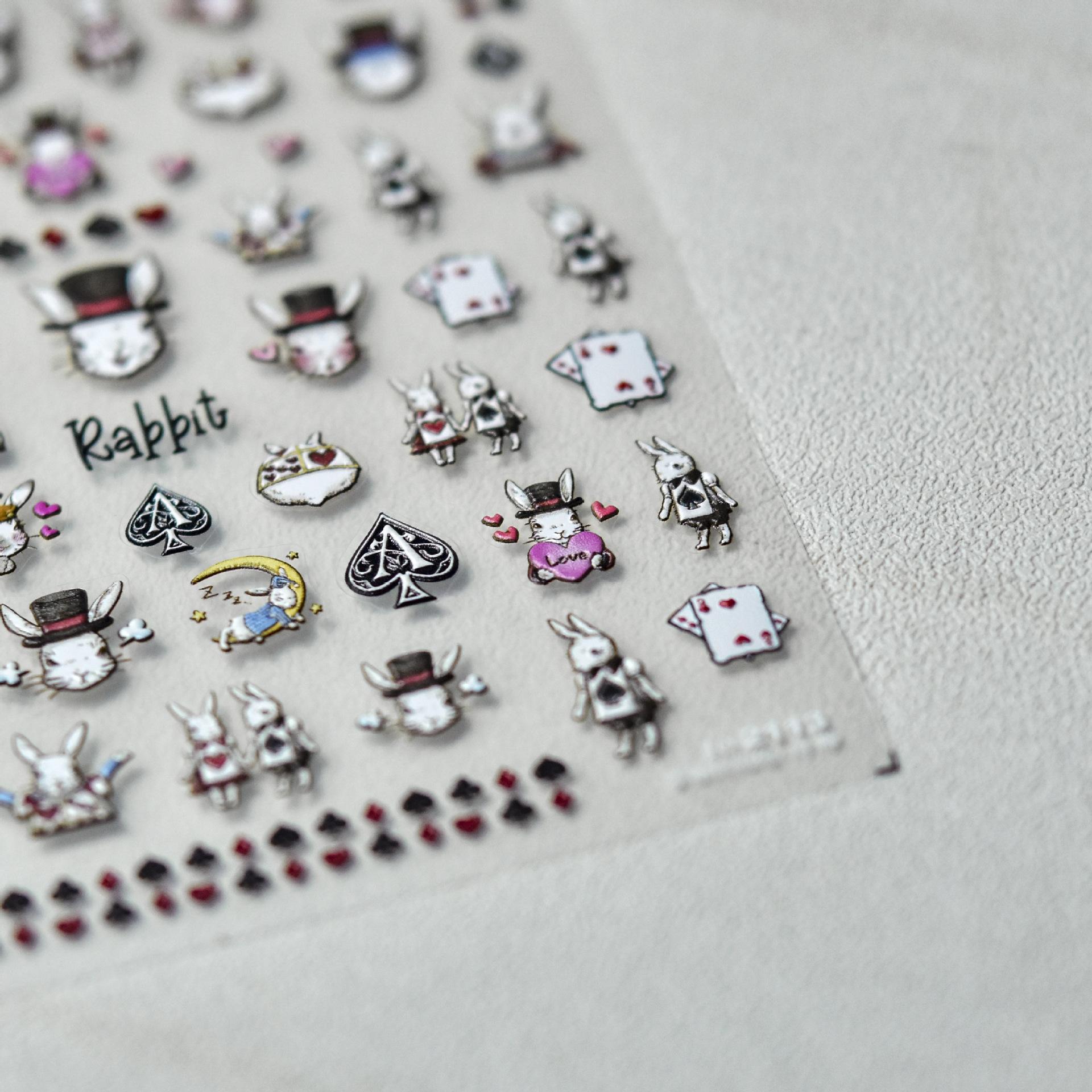 Темный кролик рельефная наклейка для ногтей украшение для ногтей своими руками креативное — фото 6