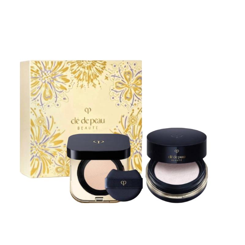 CPB Key to Skin Hanabi Praise Limited Gift Box Makeup Set Two-piece set: Soft Mist Square Air Cushion #110*15g Glossy Soft Mist Setting Powder #N1*24g розовый