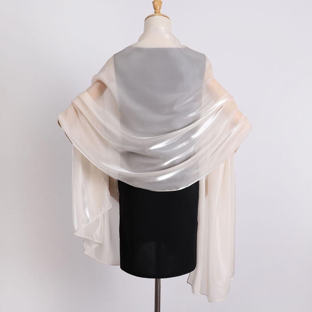 200*70cm Shawls and Wraps for Evening Dresses Organza Glossy Women Guest Shawl Long Scarf