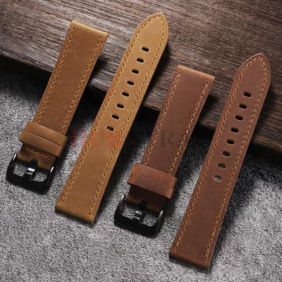 18mm 20mm 22mm 24mm Calfskin Genuine Leather Watchbands Black Brown Watch Band Smartwatch Strap Green Brown Watches Accessories