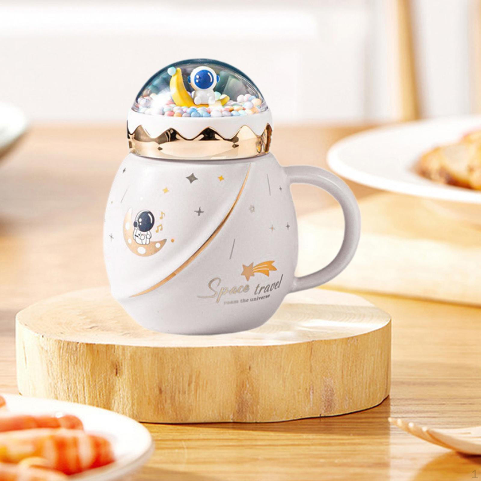 

Astronaut-Themed Ceramic Mug for Beverages, Space Design Cup Friends And Couples білий