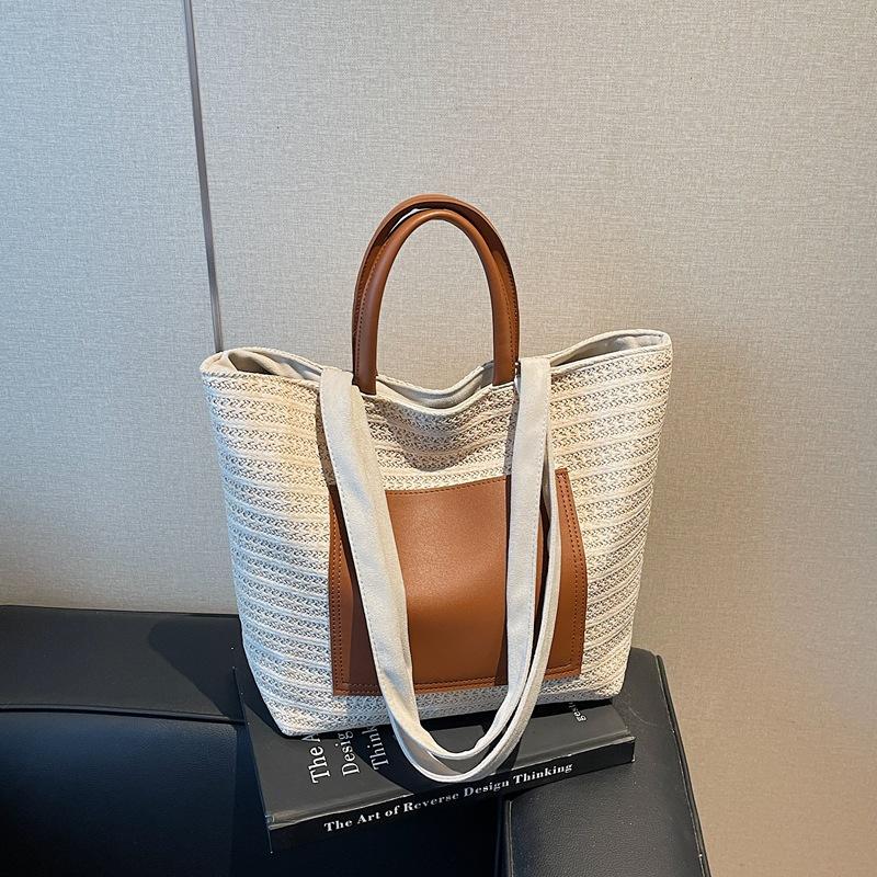 

Simple woven shoulder bag casual commuter handbag summer new bag women s fashion tote bag