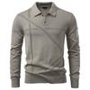 AIOPESON 2025 Autumn Winter Thermal Comfort Mens Polo Sweater Solid Stripe Long Sleeve Slim Fit Sweater Men