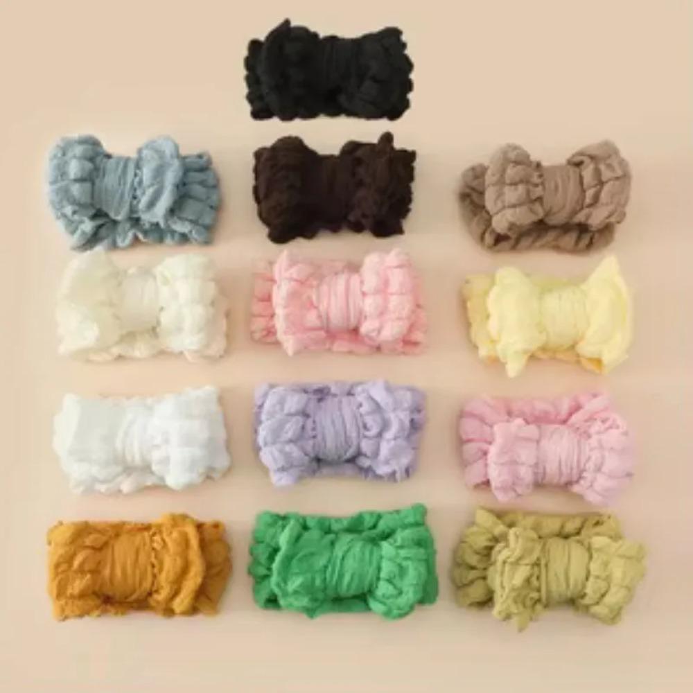 Hollow-out Premium Handmade Embroidered Bow Children's Hair Accessories Lace Hole Baby Headband Headband Wholesale