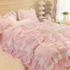 Princess Ruffle Duvet Cover Set Bed Skirt Pillowcase Four Seasons 4pc Beddin Quilt Cover Sheet Double Bed Queen King