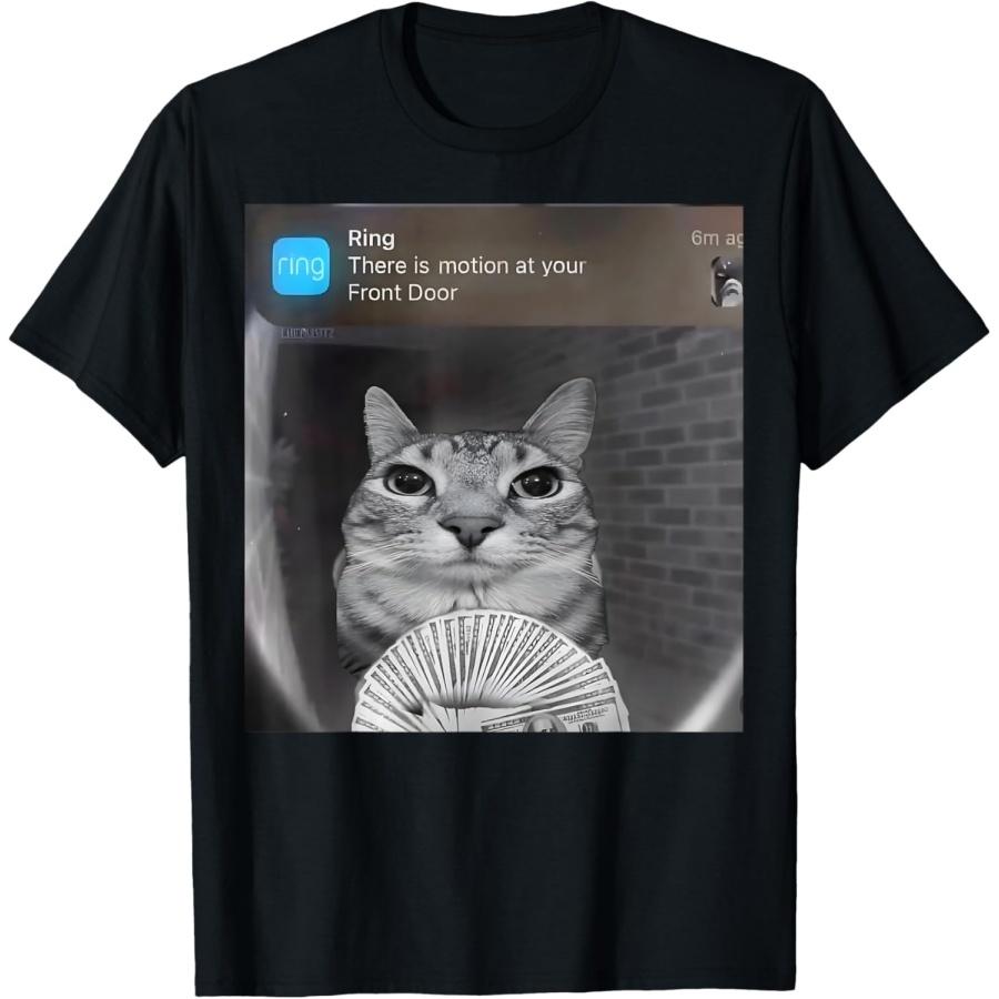 

Ring Cat with Motion Meme Men Women Girls Kids T-Shirt XXXXXL чорний