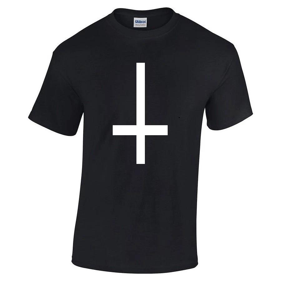 

Inverted Upside Down Cross T-Shirt Satan Devil Odd Future Black White Tee Shirt 2XL