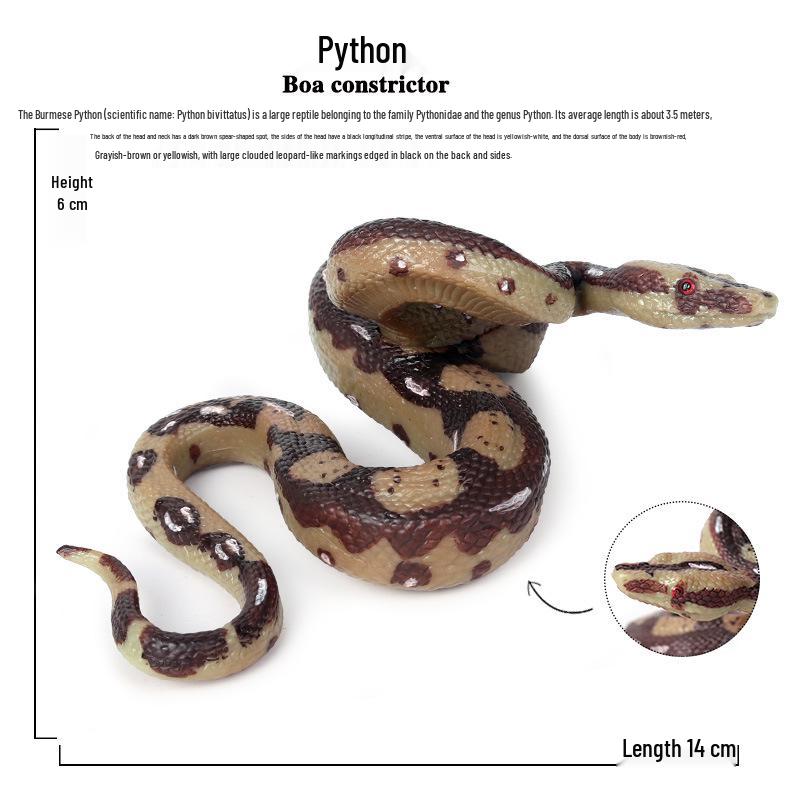 Large Snake Simulation Model - Giant Python & Cobra Children's Toy Ornament