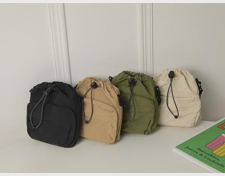 Bolsa Mensageiro de Nylon com Cordão Estilo Coreano 2023 - Bolsa de Ombro de Verão Leve e Versátil para Mulheres