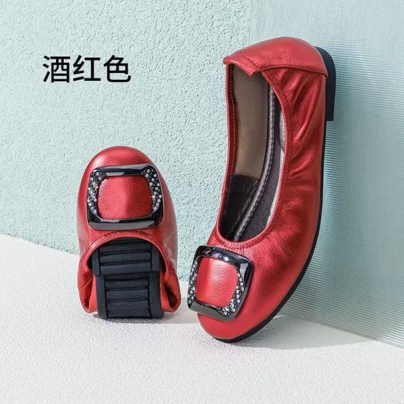 

Женская обувь одна педаль четыре сезона одинарная обувь мягкая поверхность мягкая подошва не устают ноги плоская подошва средние кожаные туфли туфли Дуду женская обувь 41 бордовый